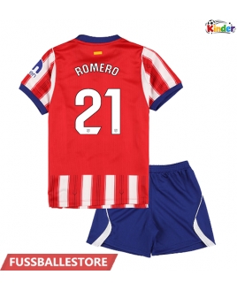 Günstige Atletico Madrid Cristian Romero #21 Heimtrikotsatz Kinder 2026-27 Kurzarm (+ Kurze Hosen)